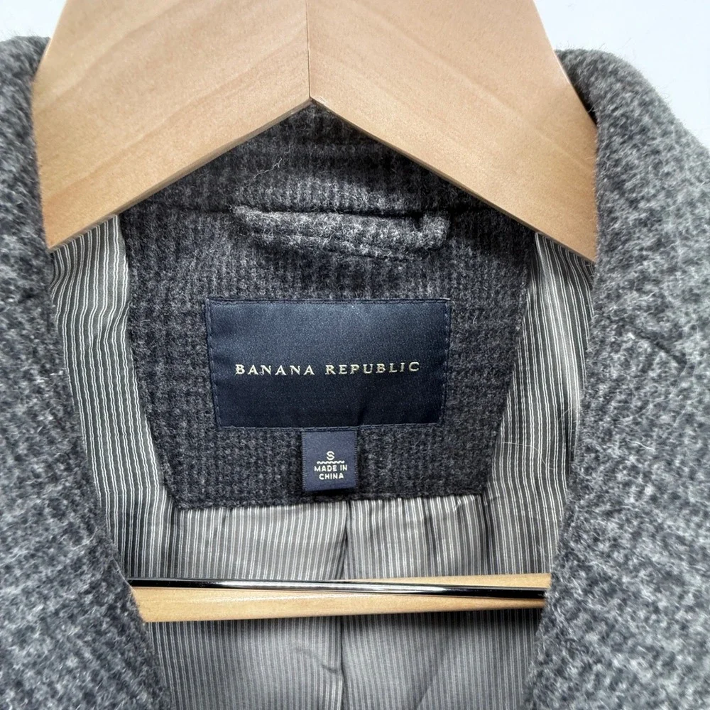 Banana‎ Republic Men's Gray Plaid Wool Blend Blazer Sport Coat Jacket